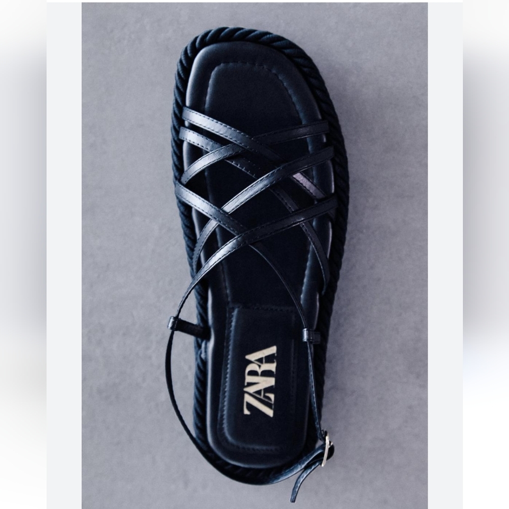 COPY - 46. Zara - Leather Rope Flatform Sandals